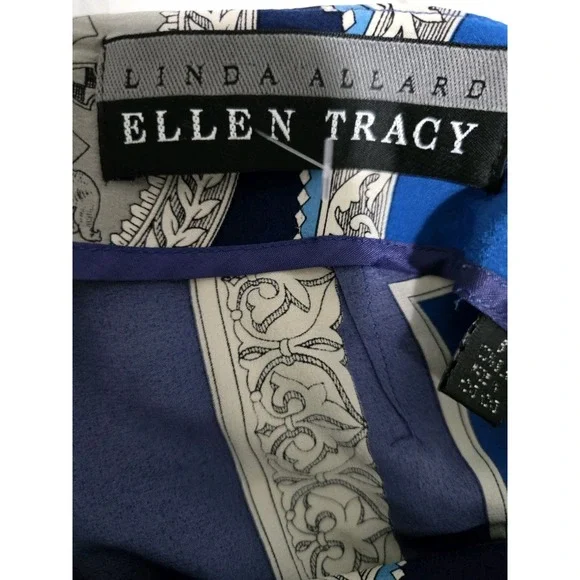 Linda Allard Ellen Tracy Silk Sailboat Midi Skirt Size 6 - Picture 8 of 8